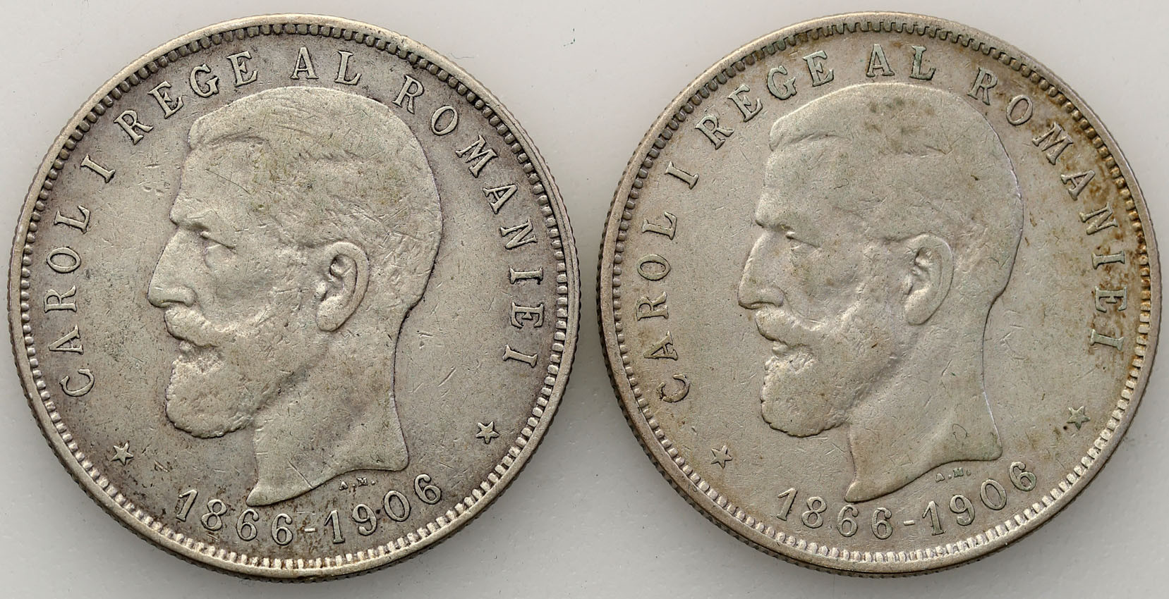 Rumunia. 5 Lei 1906 + 1906  – zestaw 2 szt.